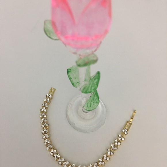 Nice bracelet gold plated with Rhinestones - Picture 1 of 2